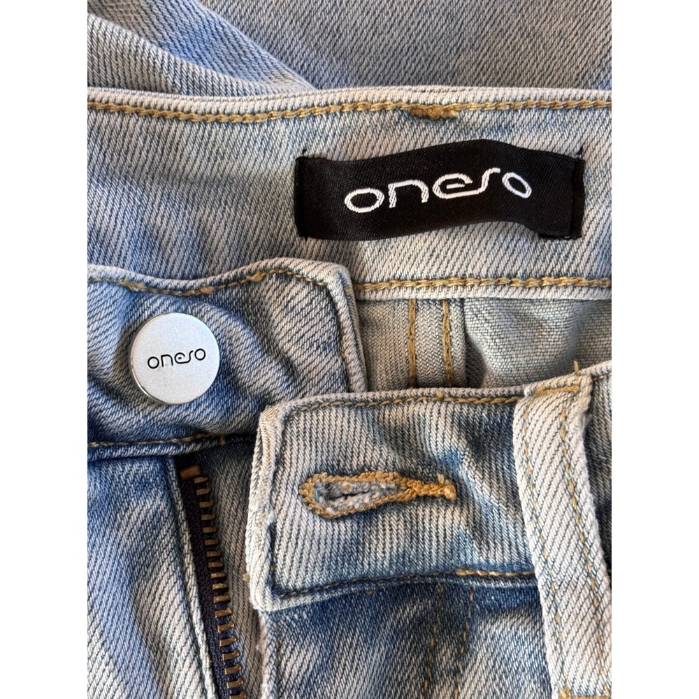 ONESO Light Wash High Rise Baggy Wide Leg Skater Denim Jeans 25 - Picture 7 of 8